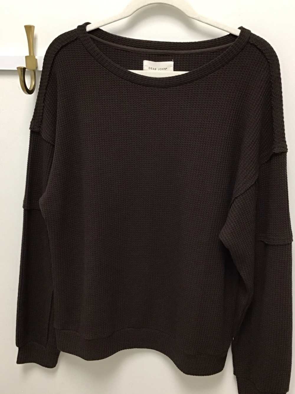 Dear John Marietta Chocolate Waffle Knit Pullover